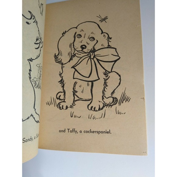 Big Little Book Puppy Coloring 180 Saalfield Unused NOS Cute Dog In Flower Bed - Picture 12 of 12